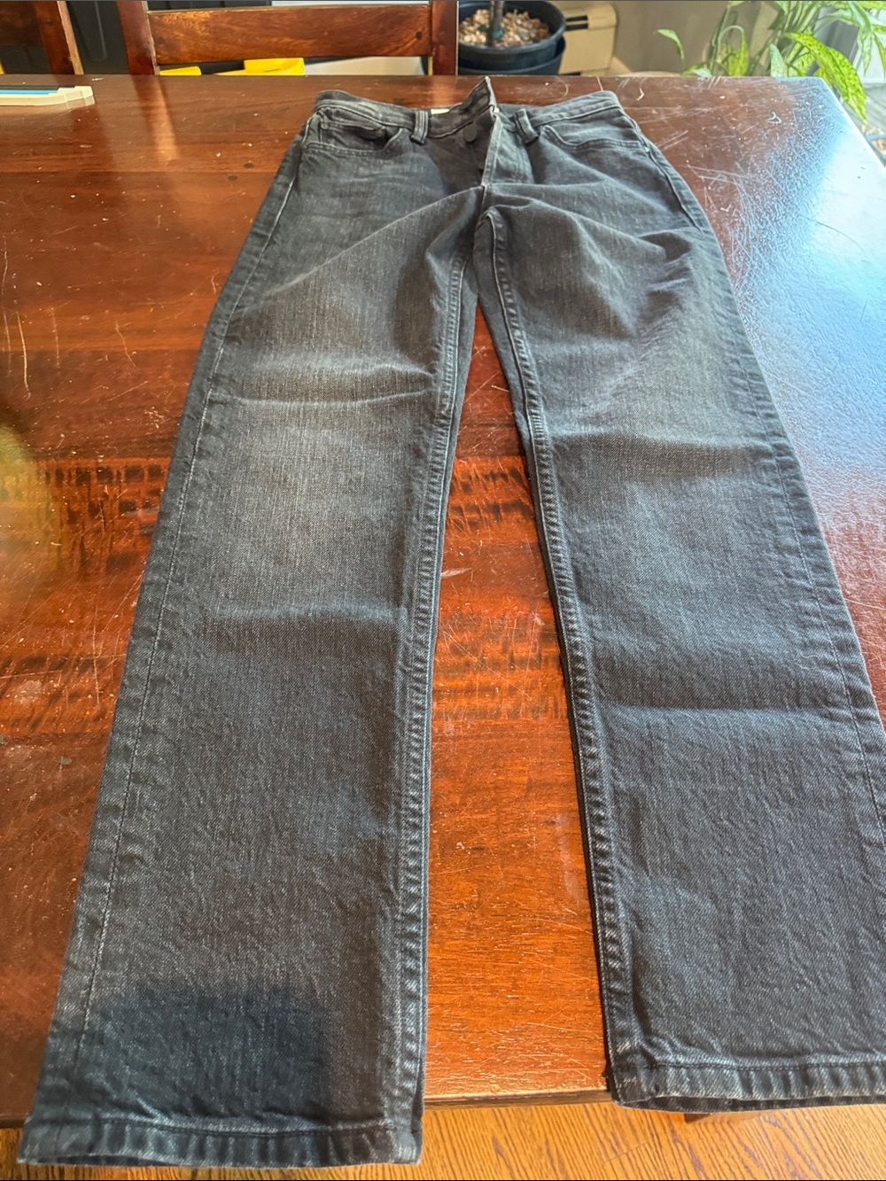 New Mother Superior The Tomcat Straight Crop Jeans Black Lies Lies Lies Sz 24